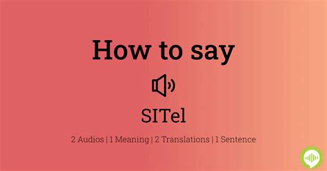 sitel pronunciation